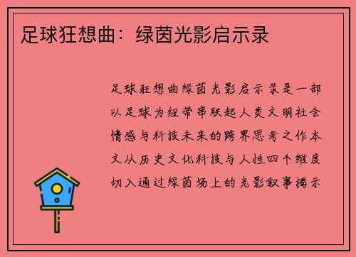 足球狂想曲：绿茵光影启示录
