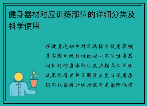 健身器材对应训练部位的详细分类及科学使用